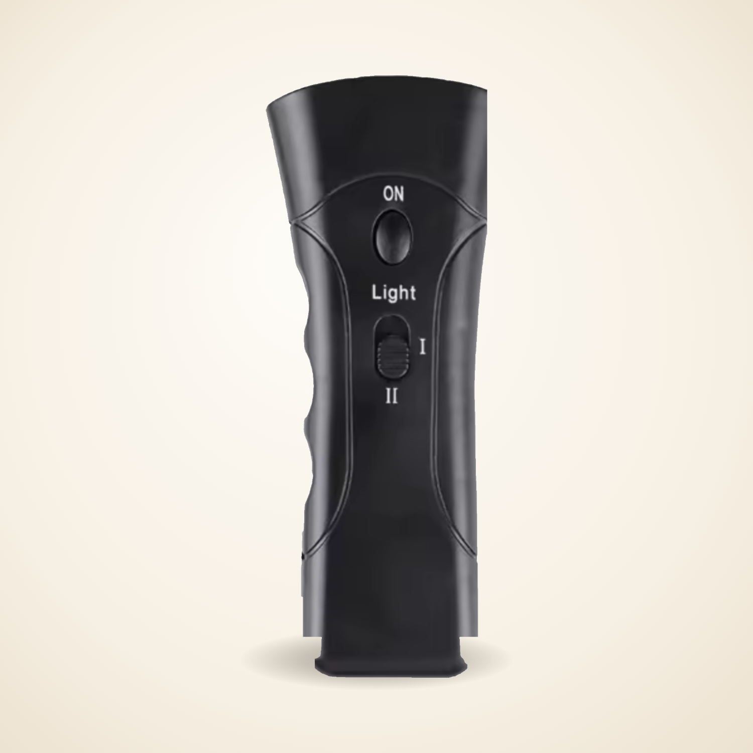 Caelova ultrasonic bark deterrent — black handheld device with ON button and Mode I/II intensity switch